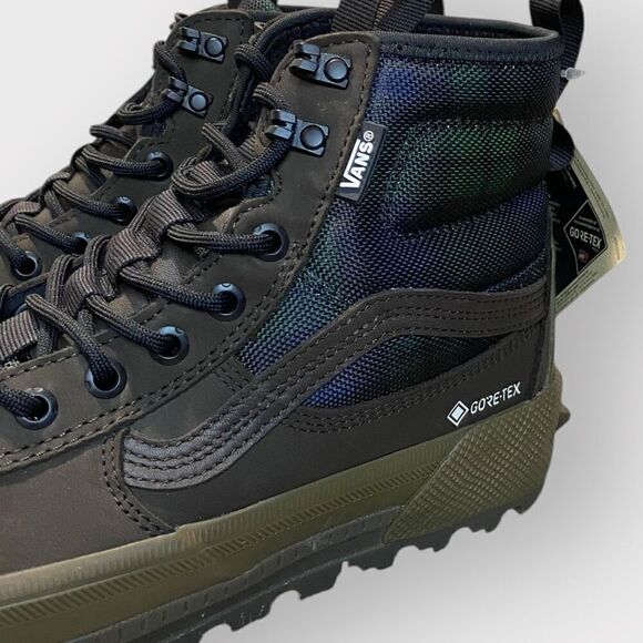 Vans Sk8-Hi Gore-Tex MTE-3 Brown Green Plaid Hiking Shoes Boots Mens size 8 New - Picture 2 of 12